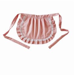 Naisten vyötäröesiliina kahdella taskulla Puoliesiliina Tarjoilija palvelija Pukuesiliinat keittiöön Ruoanlaitto Ravintola Kahvila Pinkki-valkoinen