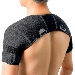 Musta kaksinkertainen olka wrap tuki rotaattori mansetin käsivarren kivunlievitys kuuma hoito miehelle ja naisille joustava xl