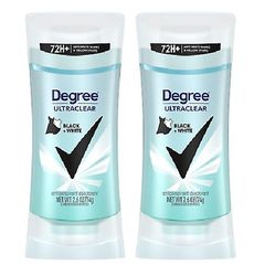 Degree Aste Ultra Kirkas musta + valkoinen Antiperspirantti &; Deodorantti 2 Pakkaus