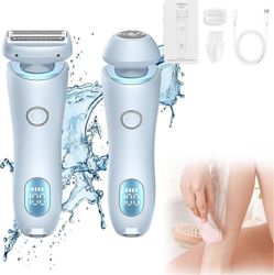 Bikinitrimmeri naisille, sähköiset partakoneet naisille, IPX7 vedenpitävä märkä kuivakäyttö, ladattava bikinitrimmerin poisto Sininen