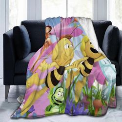 Maya The Bee Ultra-Soft Micro Fleece Blanket Mukava ja lämmin kaikkina vuodenaikoina sohvasohvalle 50x40in 125x100cm