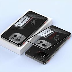 Asus ROG Phone 9 Pro 5G -puhelimelle 9 5G kotelo metallirunko karkaistu lasi takaisin Mobile Cover liukumäellä Monivärinen Tarnish
