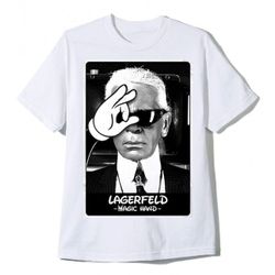 RockShark Magisk hånd hvid tee Karl Lagerfeld T-shirt L