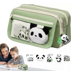 Suuri kapasiteetti söpö panda penaali - esteettinen kynäpussi vetoketjulla aikuisille, panda penaali, söpö kynäpussi, suurikapasiteettinen kynäpuss...