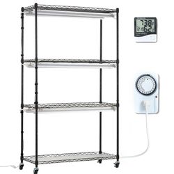 Succebuy Kasviteline, jossa on 180 W: n kasvuvalo, 4 tasoa, 3 spektrivalotilaa ajastimella siementen käynnistämiseen, 35,4 tuuman P x 13,8 tuuman L...