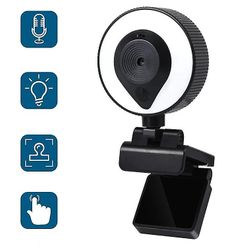 Coosilo Usb-webcam med mikrofonfyldlys 1080p fuld hd