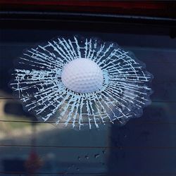 3d Simulation Golf / baseball Broken Glass Car Window Sticker Tredimensionel Tennis