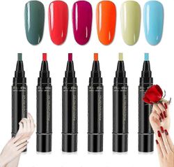 Kynsilakkakynät, 36 väri kynsilakkageelikynä 5 ml, 3 in 1 geelikynsilakkakynä, liota UV LED kynsilakka kynsityökalut naisille tytöille 6-osainen se...