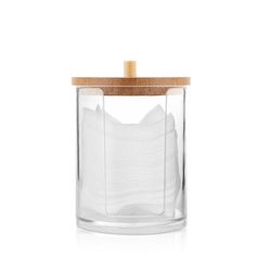 Makeup Cotton Pad Organizer Badeværelse Opbevaringsboks til vatpinde Kosmetik Smykker Makeup Remover Pad Container med bambus låg B