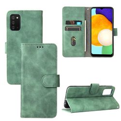 Etui til Samsung Galaxy A03s Cover Premium Læder Med Kortholder Flip Folio Magnetisk Etui Coque - Sort Grøn