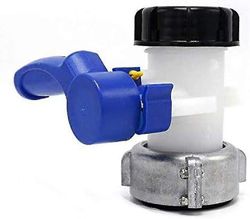 Ekstra sommerfuglventil for ibc tank opptil 1000 l eller sisterne, med adapter for Dn50 flens (75 mm, aluminium)