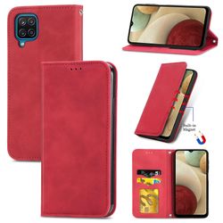 Gangxun Sag til Samsung Galaxy A12 Magnetisk lukning Læder Tegnebog Cover Housse Etui Shockproof - Rød