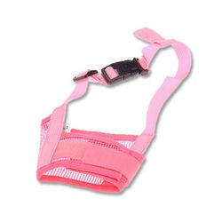 1pc Pet Hund justerbar maske bark bid mesh mund næse Pink XXL