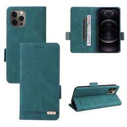 Gangxun Etui til iphone 12 Pro Max læderetui folio flip med kreditkort slots Etui Coque Grøn