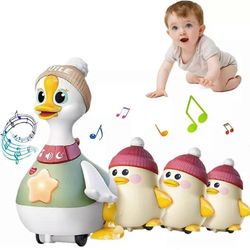 Tummy Time Duck perhe, Tummy Time Duck Toy, Walking Duck with Baby Ducks 1kplHanhiäiti*3kplHanhenpoikanen