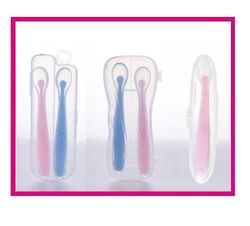 Handuo Baby Silikone Soft Spoons Uddannelse Fodring for børn småbørn børn og spædbørn Great Gift Set Gum Friendly Første fase Blå