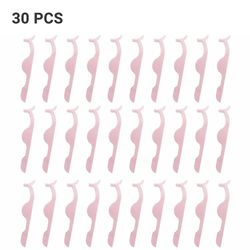 Besser 1/5/30/50x Fake Lash Pincet Klip Falsk øjenvipper Makeup Applikator Tool Lys Pink 30PCS