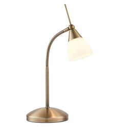 Endon Collection Lighting Range Bordlampe Antik messing, hvidt glas, G9
