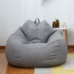 Helt ny ekstra stor bønne bag stoler sofa sofa cover innendørs lat solseng for voksne barn hotsale! Grå 100 * 120cm