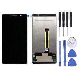 TFT LCD -näyttö Nokia 7 Plus / E9 Plus -puhelimelle, jossa Digitizer Full Assembly (musta)