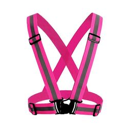 Mengxi säädettävät heijastavat liivihihnat takki yöjuoksu pyöräily urheiluvarusteet Vaaleanpunainen