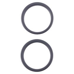 iPhone 16:lle 2kpl / sarja takakameran lasilinssi metallinen ulkosuojarengas Musta