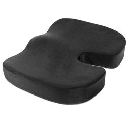 Memory Foam U Pude Ortopædisk Pude Coccyx Stol Smertelindring Kontorsæde Sort