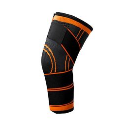 Ny Kneepad Elastic Bandage Pressurized Knee Pads Knee Support Protector Fitness Sport Oransje knebøyle