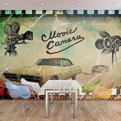 IlyDecor Carta da parati vintage - Lys, kamera, action! 250x193