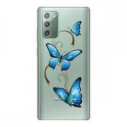 Crazy Kase Hull For Samsung Galaxy Note20 I Silikone Fleksibel 1 Mm, Butterfly On Arabesque