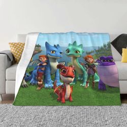 Dragons Rescue Riders erittäin pehmeä mikrofleecehuopa sohvalle ja Sänky, ylellinen Pehmeä Kodikas sumea peitto 40" X30&q-KDE47331 76x102cm 40x30in