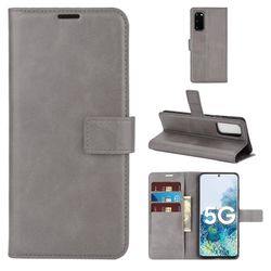 Gangxun Kompatibel med Samsung Galaxy S20 Fe 5g / 4g etui Stødsikker læder tegnebog Cover Kickstand Kortholder Grå