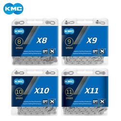 Kmc X8 X9 X10 X11 Ept Chain 116 Links 9v 10v 11v 8 Hastighed Sølv Forhindre Rust Ekstra Lys Dobbelt Mtb Road Bike Cykel Kæder X10EPT
