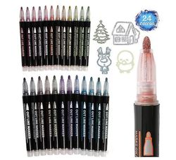 Suren Skitse Markører Pen, Magic Double Line Paint Penne til Kid 24 color