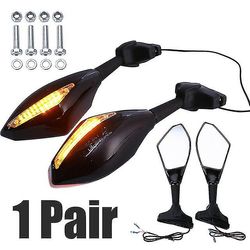 Qx 2pcs Clignotants Moto For Honda CBR 250 600 900 1000 Rr Led Blinklys Indikatorer Motorsykkel Rearview Sidespeil Retroviseur