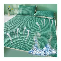 Viilentävä patjanpäällinen, pestävä lateksimatto kesäksi, 150x200cm smaragdinvihreä