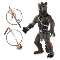 Ihmissusi soturi kiinteä PVC toimintahahmo työpöydän koristeellinen koristekoristeen kokoelma