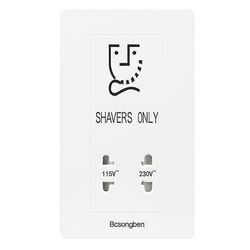 Parranajokoneen pistorasia kylpyhuone-, hotelli- ja kotikäyttöön - kristallilasi pistorasian kansi Valkoinen 8.6X14.6CM