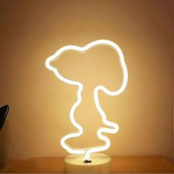 Snoopy Neon Light Signs Lämmin Led Neon Art Koristeellinen pöytävalo Lastenhuone Syntymäpäiväjuhlat Valo