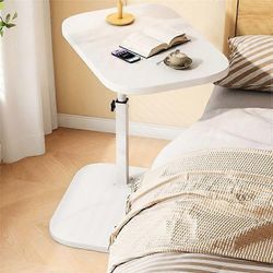 Säädettävä C-muotoinen sivupöytä vuodesohvalle 360 astetta pyörivä kannettavan tietokoneen pöytä kannettava päätypöytä Valkoinen