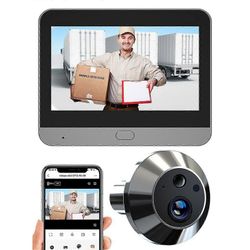 2025 langaton digitaalinen ovenkatselukamera 4.3" LCD, WiFi, 1080P, kaksisuuntainen viestintä, pimeänäkö