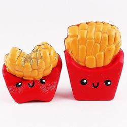 Frites Chips Toy Kawaii Mat Soft Klem Boy Girl leketøy Som Kitchen Party Favor Gift Stress Relief Kid's Toys