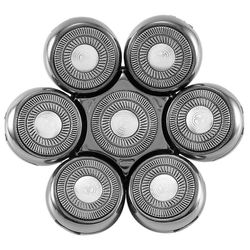 Vaihtoleikkurin pää miesten parranajokoneelle Partatrimmeri märkä ja kuiva 7D kelluvat päät Terä hopea