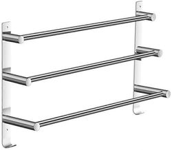 Edelstahl Handtuchhalter Handtuchstange Badregal, Dreilagiger Handtuchhalter Stange Mit Haken 60cm