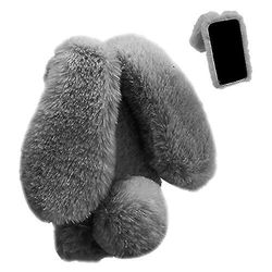 Gangxun Sag til Samsung Galaxy A71 4g Cute Fluffy Bunny Furry Rabbit Fur Cover Plys sag med ører og pels bold beskyttende sag Cute Legetøj Girls - ...