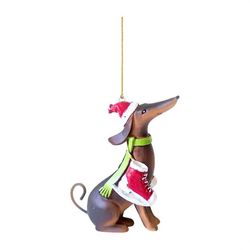 Dachshunds Dog Christmas Ornament Akryl Christmas Tree Ball Anheng Hengende dekorasjon Nyttår Holiday