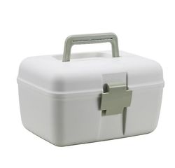 Coosilo Multifunktionel medicin kabinet Husstand Bærbar Bærbar Medicin Dobbelt-lags Opbevaring Box grøn 24.5x18.5x14.5cm