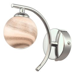 Dar Lighting Atiya væglampe poleret krom med planet stil glas