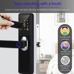 Exsha Smart Door Lock, Avaimeton sormenjälki kosketusnäyttö, turvallinen Bluetooth, Helppo asentaa, Digitaalinen ovilukko, loistava Kotiin, Huoneis...