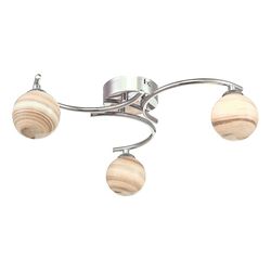 Dar Lighting Atiya Semi Flush Loftslampe Loftslampe Poleret Krom Med Planet Style Glas, 3x G9